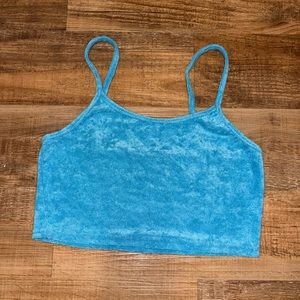 Y2K blue crop top